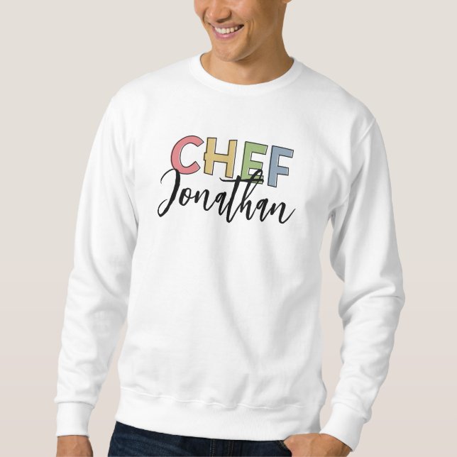 Sudadera Regalo de cocina colorido y personalizado del chef (Anverso)