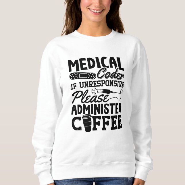 Sudadera Regalo de Codificación de ICD Coder Medical Coffee (Anverso)