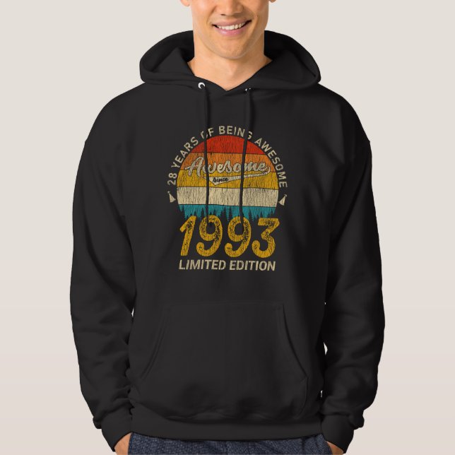 Sudadera Regalo de cumpleaños número 28 Bday Retro de 28 añ (Anverso)