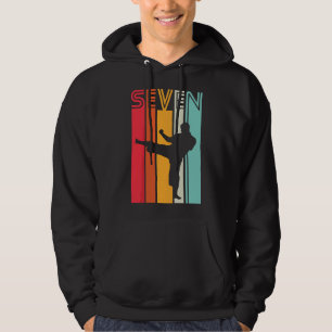 Sudadera Regalo de cumpleaños número 7 Karate Retro Taekwon