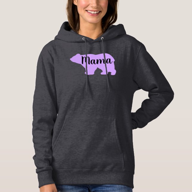 Sudadera Regalo de Día de la Madre de diseño de oso púrpura (Anverso)