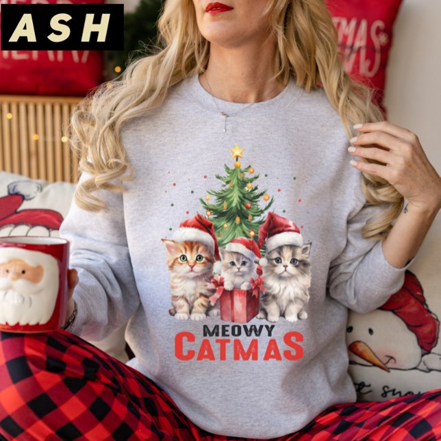 Sudadera Regalo de gato de árbol de Navidad, Navidades de M (Subido por el creador)