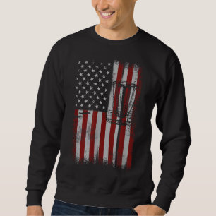 Sudadera Regalo de golf de disco de bandera estadounidense 