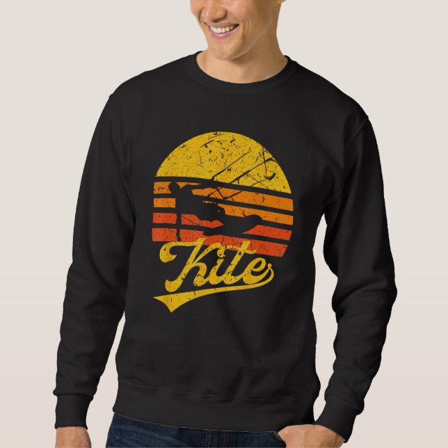 Sudadera Regalo de Kitesurf - Kite Surfing Retro Kite Board (Anverso)