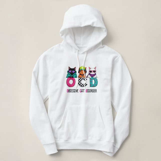 Sudadera Regalo de la dama del gato - Trastorno obsesivo de (Diseño del anverso)