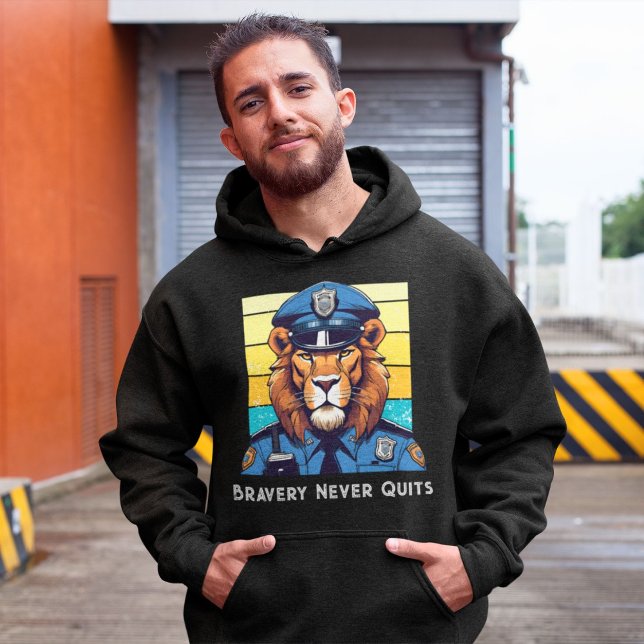 Sudadera Regalo de león de cumpleaños para oficiales de pol (Birthday Lion Gift for Police Officers Dad Grandpa)