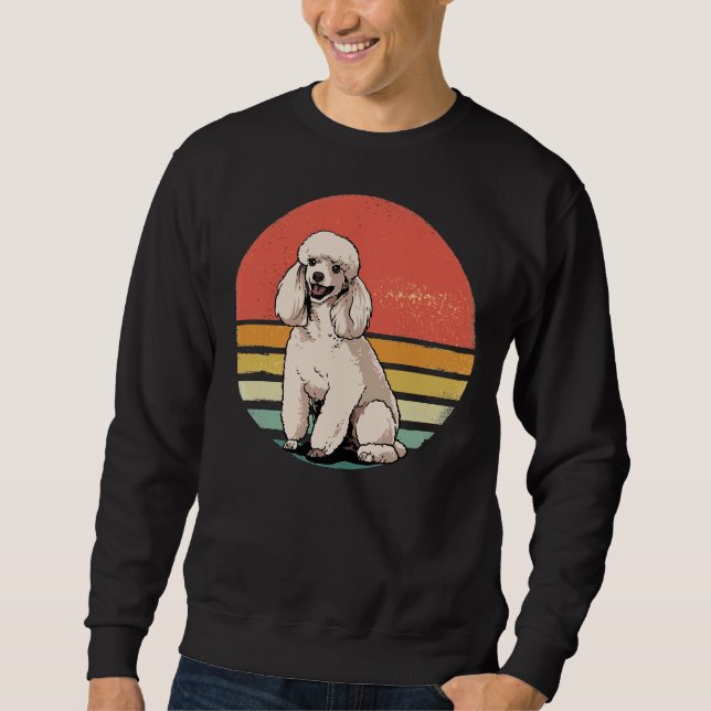 Sudadera Regalo de Mascota de perro canino retro de caniche (Anverso)