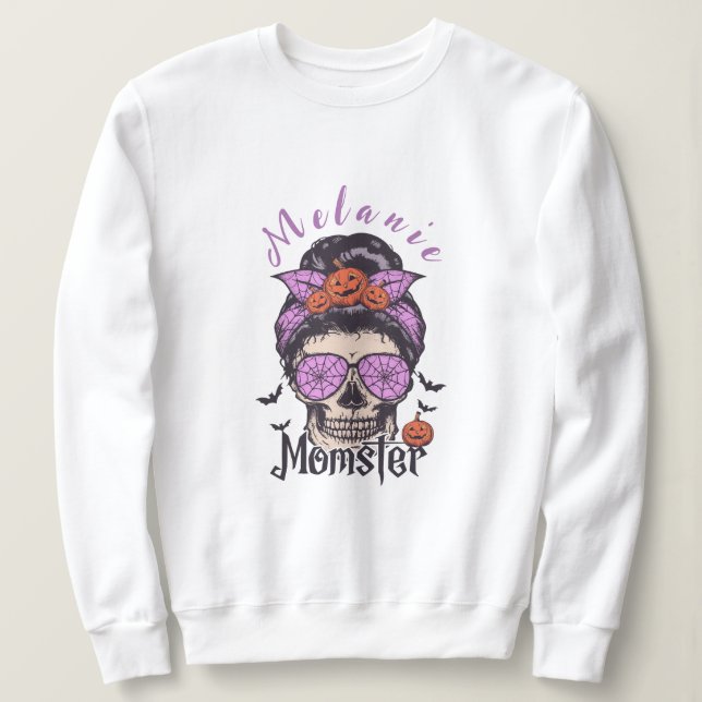 Sudadera Regalo de Momster Halloween para mamá (Anverso del diseño)