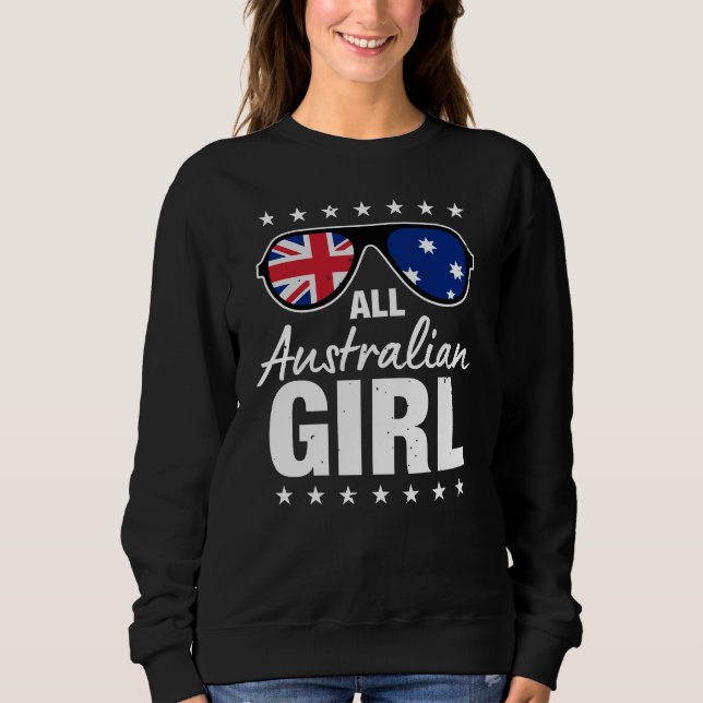 Sudadera Regalo de mujeres australianas patrióticas Chica a (Anverso)