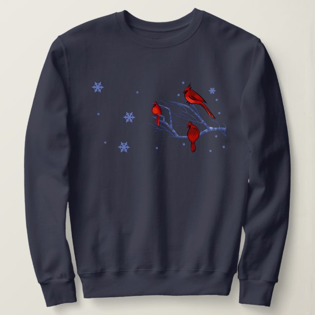 Sudadera Regalo de Navidades de Cardenales Rojos (Anverso del diseño)