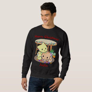 Sudadera Regalo de navidades de gatos, nombre personalizado