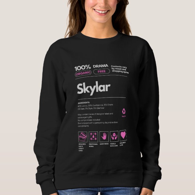 Sudadera Regalo de nombre de esquiar para nutrientes sarcás (Anverso)