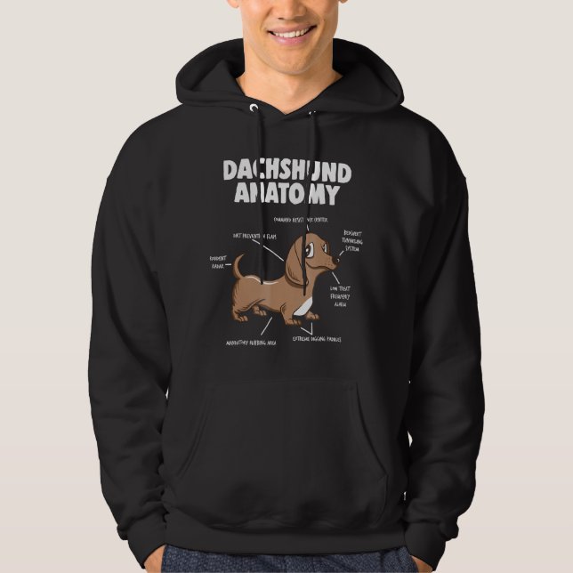 Sudadera Regalo de perro | Anatomía Dachshund Funny Weiner (Anverso)