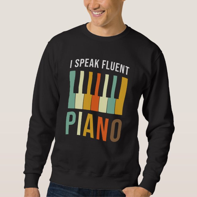 Sudadera Regalo de piano hablo fluido piano diciendo (Anverso)