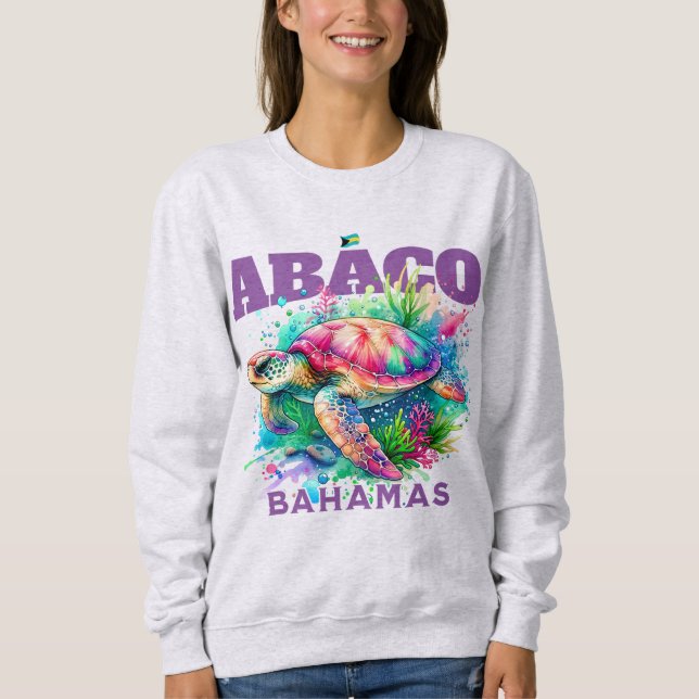 Sudadera Regalo de recuerdo de Bahamas: Tortuga marina de A (Anverso)