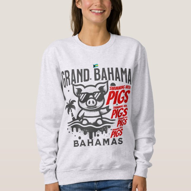 Sudadera Regalo de souvenirs de las Bahamas: Cerdos para na (Anverso)
