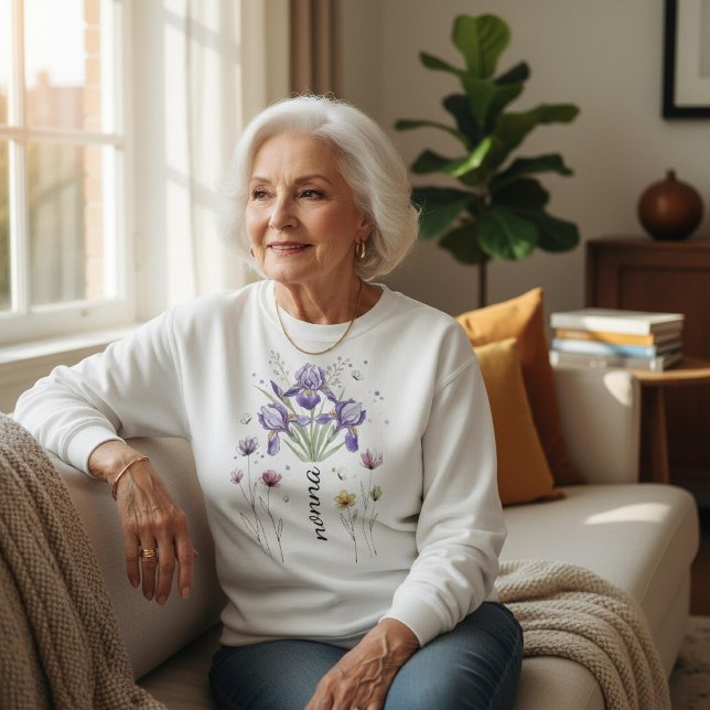 Sudadera Regalo del Día de la Madre Boho Floral Nonna Iris  (Subido por el creador)