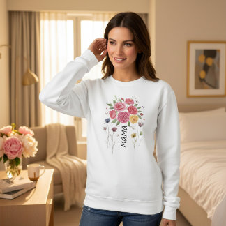 Sudadera Regalo del Día de la Madre Floral Boho Búlgara Mam