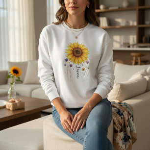 Sudadera Regalo del Día de la Madre Tía Floral Boho Girasol