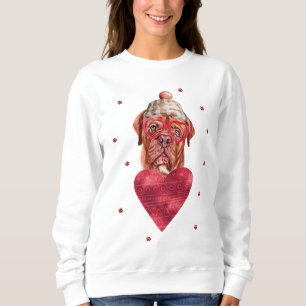 Sudadera Regalo del Día de San Valentín Perro Mastín Francé