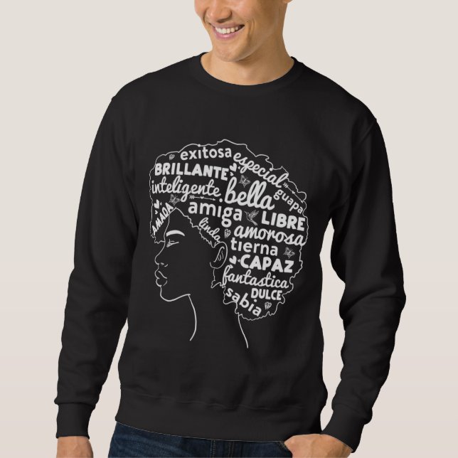 Sudadera Regalo del Orgullo Afro Latina Historia Negra Afro (Anverso)