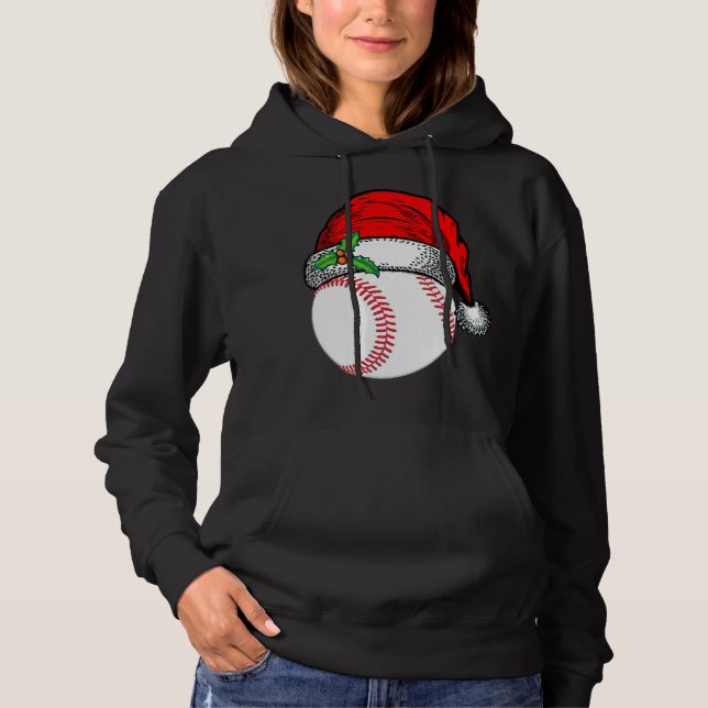 Sudadera Regalo divertido de deportes de béisbol de Santa H (Anverso)