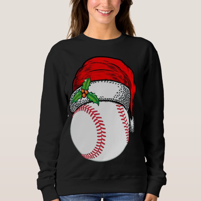 Sudadera Regalo divertido de deportes de béisbol de Santa H (Anverso)