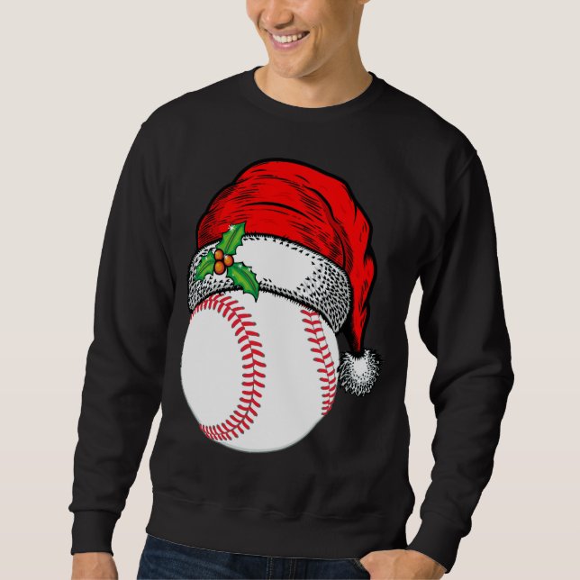 Sudadera Regalo divertido de deportes de béisbol de Santa H (Anverso)