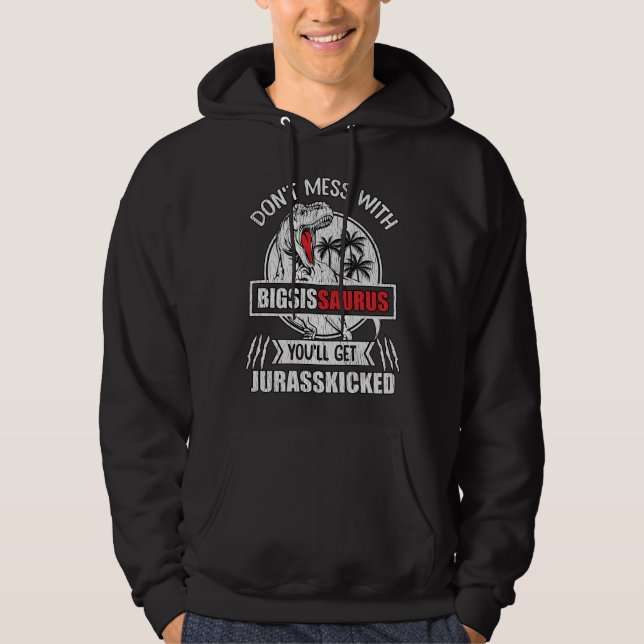Sudadera Regalo divertido de hermana mayor BigSisSaurus Din (Anverso)