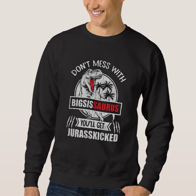 Sudadera Regalo divertido de hermana mayor BigSisSaurus Din (Anverso)
