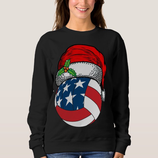 Sudadera Regalo divertido del deporte de voleibol de Santa  (Anverso)