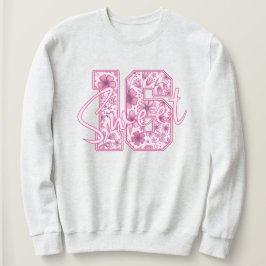 Sudadera Regalo elegante de 16 años con flores rosadas para