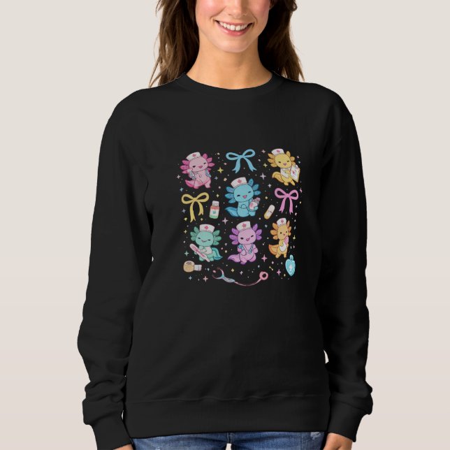 Sudadera Regalo Kawaii de Enfermera Axolotl para Enfermeras (Anverso)