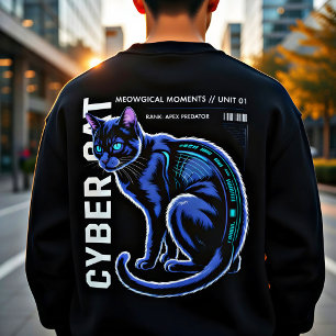 Sudadera Regalo lindo de gato ciberpunk para amantes de la