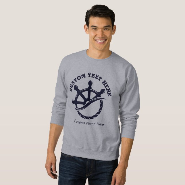 Sudadera Regalo Náutico de Capitán de Barco Personalizado (Anverso completo)