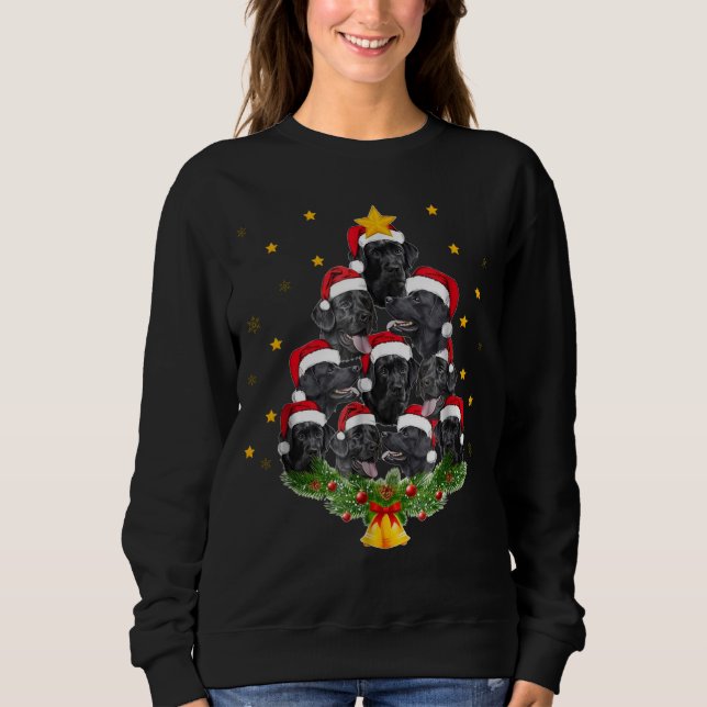 Sudadera Regalo negro de Navidad de la camiseta del árbol (Anverso)