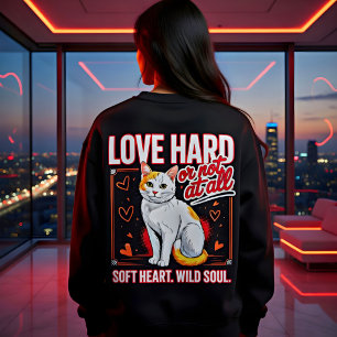 Sudadera Regalo para amante de gatos con corazón suave y al