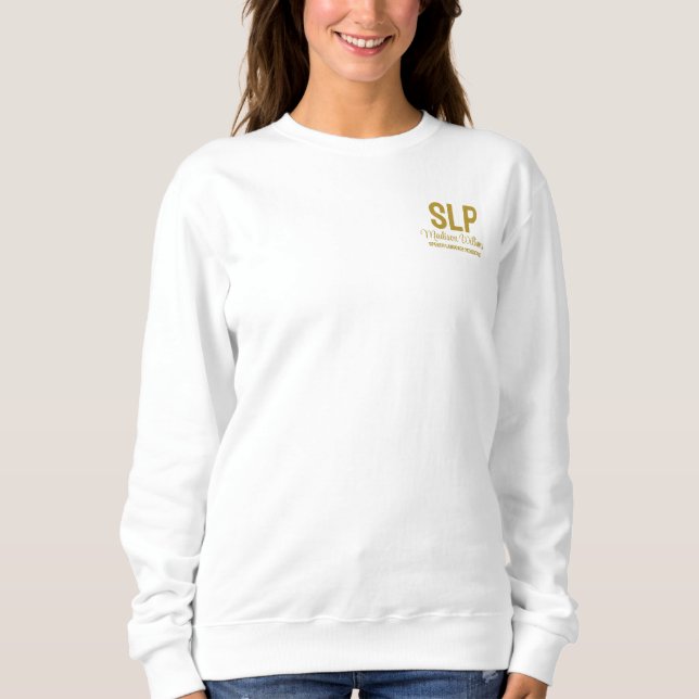Sudadera Regalo patólogo de lenguaje de voz SLP personaliza (Anverso)