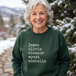 Sudadera Regalo personalizado para abuela con nombres de ni