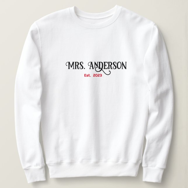 Sudadera Regalo personalizado para novia y regalo de ducha  (Anverso del diseño)
