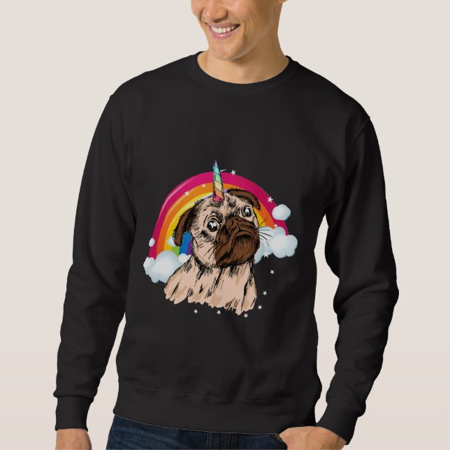Sudadera Regalo Pug Unicorn De Pugicornio Para Niños Chicas (Anverso)