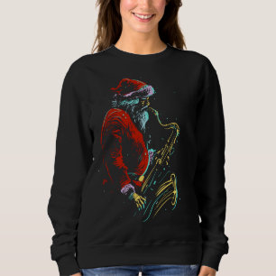 Sudadera Regalo saxofónico de Santa Hat musicales para navi
