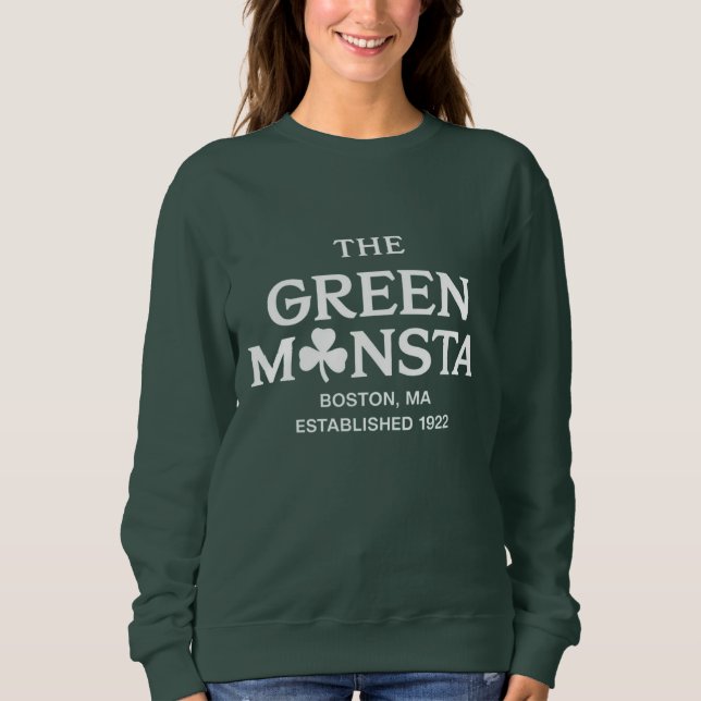 Sudadera Regalo verde Monsta Boston Green Monstah de béisbo (Anverso)