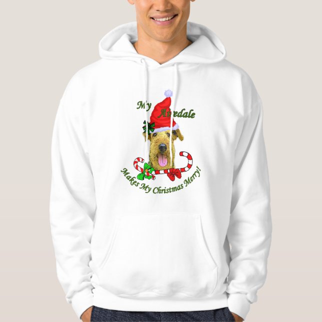 Sudadera Regalos de Airedale Terrier Navidades (Anverso)