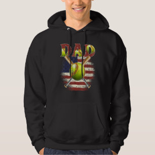 Sudadera Regalos de béisbol masculino para papá bandera de 