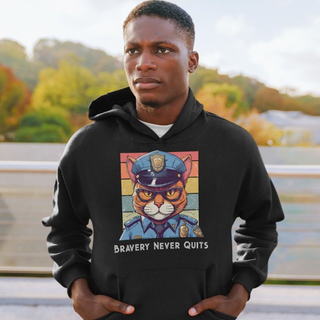 Sudadera Regalos de gatos de cumpleaños para oficiales de p (Birthday Cat Gifts for Police Officers Dad Grandpa)