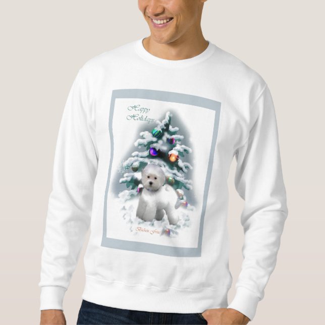 Sudadera Regalos de Navidades de Bichon Frise (Anverso)