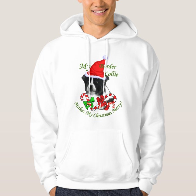 Sudadera Regalos de Navidades de Collie Fronterizo (Anverso)