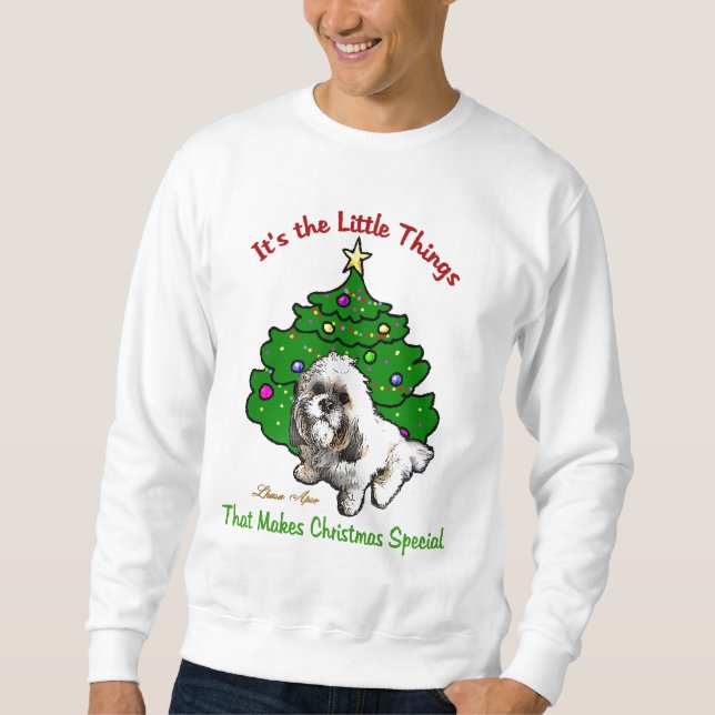 Sudadera Regalos de Navidades de Lhasa Apso (Anverso)