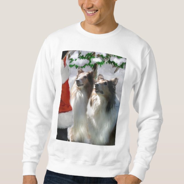 Sudadera Regalos de Navidades de Sable Rough Collie (Anverso)